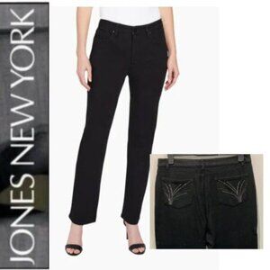JONES New York Black Lexington Straight Super Soft Trousers sz large